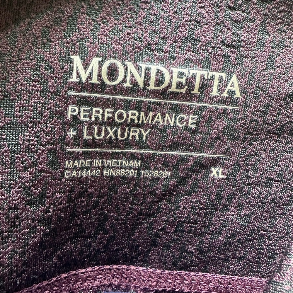 MONDETTA Womens Midweight Brushed Purple Jacquard Legging Size XL Pockets - Picture 3 of 16